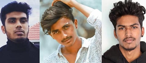 பைக் விபத்தில் பலியான சஞ்சய், சேவாக்,லிங்கேஷ் (இடமிருந்து வலம்)