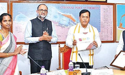 சென்னை, காமராஜர் துறைமுகங்களில் ரூ.187 கோடியில் 4 உள்கட்டமைப்பு திட்டங்கள்: மத்திய அமைச்சர் தொடங்கி வைத்தார்