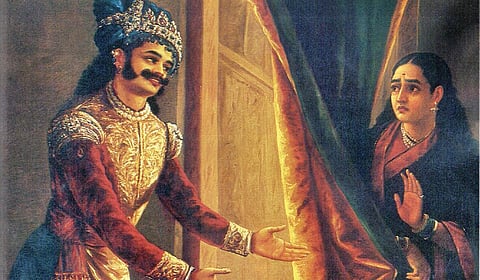 ‘கீசக வத’க் காட்சி: ராஜா ரவிவர்மா 1890இல் வரைந்த ஓவியம்