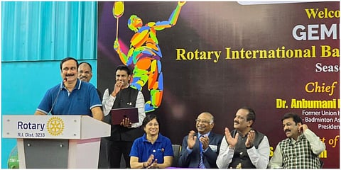 சென்னை கொரட்டூரில் ஜெமினி ரோட்டரி சங்கம் சார்பில் ஏற்பாடு செய்யப்பட்ட தேசிய அளவிலான பேட்மிட்டன் சாம்பியன்ஷிப் போட்டியை பாமக தலைவர் அன்புமணி தொடங்கி வைத்து பேசினார்.
