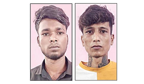 கைது செய்யப்பட்ட தனுஷ், ரோஷன்.