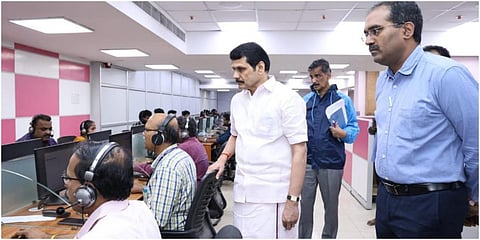 தமிழ்நாடு மின் உற்பத்தி மற்றும் பகிர்மான கழகத் தலைமை அலுவலக வளாகத்தில் அமைச்சர் செந்தில் பாலாஜி ஆய்வு செய்தார்