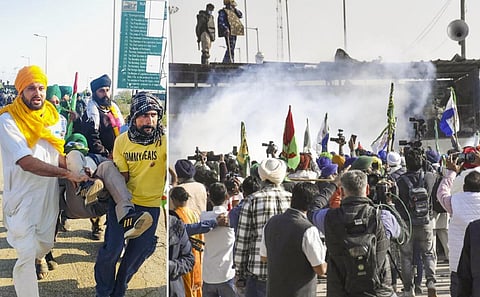கண்ணீர் புகை குண்டுகள் வீசி விவசாயிகள் தடுத்து நிறுத்தம் - ‘டெல்லி சலோ’ போராட்டத்தில் பதற்றம்