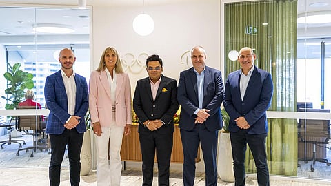 பிரிஸ்பன் ஒலிம்பிக் போட்டி ஏற்பாட்டாளர்கள் குழுவினருடன் ஐசிசி தலைவர் ஜெய் ஷா.