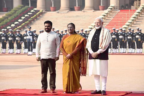 இலங்கை அதிபர் அநுர குமார திசாநாயக்கவுக்கு குடியரசுத் தலைவர் மாளிகையில் வரவேற்பு