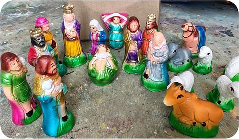 மதுரை விளாச்சேரியில் தயாரிக்கப்படும் கிறிஸ்துமஸ் குடில் பொம்மைகள்