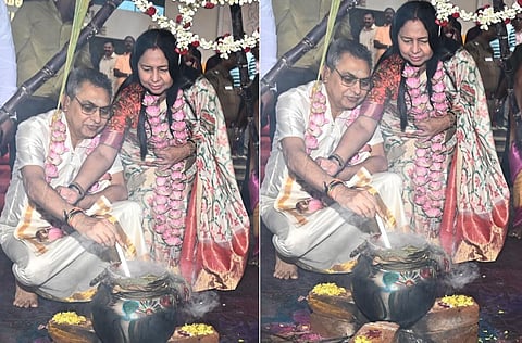 சமத்துவ பொங்கல் விழாவில் டிஜிபி சங்கர் ஜிவால் தன் துணைவியாருடன் பங்கேற்று, பொங்கல் வைத்து வழிபாடு நடத்தினார்.