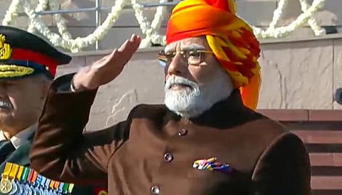 பார்வையாளர்களை கவர்ந்த பிரதமரின் தலைப்பாகை