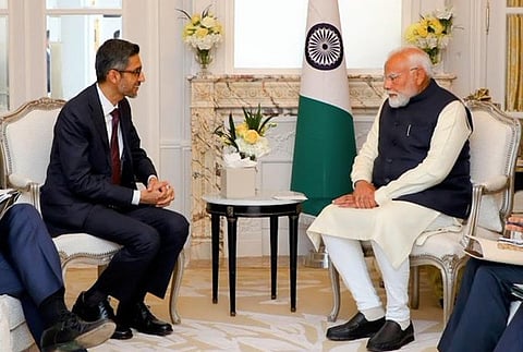 பிரதமர் மோடியுடன் சுந்தர் பிச்சை சந்திப்பு: டிஜிட்டல் மாற்றம் குறித்து ஆலோசனை