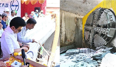 சென்னை அடையாறு சந்திப்பு மெட்ரோ நிலையப் பகுதியில் சுரங்கம் தோண்டும் இயந்திரம் வெளிவரும் பணியினை முதல்வர் ஸ்டாலின் ஆய்வு செய்தார்