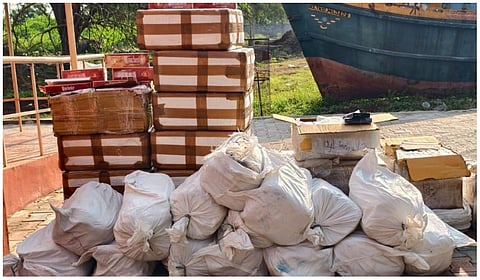 திருச்செந்தூர் அருகே செட்டாப் பாக்ஸ், சிகரெட், புளி பறிமுதல்: இலங்கைக்கு கடத்தும் முயற்சி முறியடிப்பு