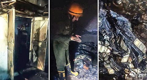 டெல்லி உயர் நீதிமன்ற நீதிபதி யஷ்வந்த் வர்மா வீட்டில் நிகழ்ந்த தீ விபத்தில் ரூபாய் நோட்டு மூட்டைகள் கருகி கிடந்தது தொடர்பாக உச்ச நீதிமன்றம் வெளியிட்டுள்ள புகைப்படங்கள். படம்: பிடிஐ