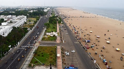 சைக்கிள் பேரணி மேற்கொள்ளும் படை வீரர்களை வரவேற்று மெரினாவில் கடலோர பாதுகாப்பு விழிப்புணர்வு