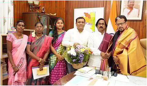 புதுச்சேரியில் தமிழ் வளர்ச்சித் துறையை அமைக்க ஆளுநரிடம் பாரதிதாசன் பேரன் கோரிக்கை