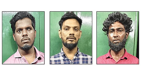 கைதான ஆர்.ஐ-க்கள் பிரமோத், சுப்பிரமணி, ஓட்டுநர் தினேஷ்