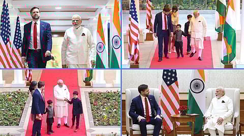 4 நாள் பயணமாக இந்தியா வந்துள்ள அமெரிக்க துணை அதிபர் வான்ஸ் - பிரதமர் மோடி சந்திப்பு