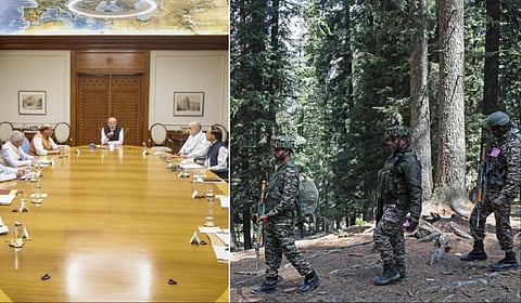 பஹல்காம் பயங்கரவாத தாக்குதல் சம்பவத்தைத் தொடர்ந்து பிரதமர் மோடியின் இல்லத்தில் உயர் மட்ட ஆலோசனைக் கூட்டம் நடைபெற்றது.