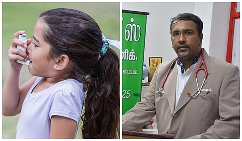 வலது: ஆஸ்துமா சிகிச்சை நிபுணர் டாக்டர் கமல்