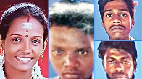 கொல்லப்பட்ட சரண்யா மற்றும் கைது செய்யப்பட்ட கபிலன், குகன், பார்த்திபன்.