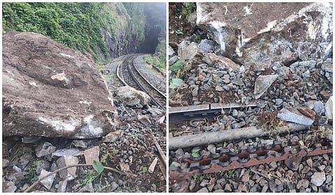குன்னூர் மேட்டுப்பாளையம் இடையே மலை ரயில் பாதையில் பாறைகள் விழுந்ததால் ரயில் சேவை ரத்து