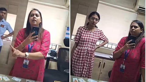 பெங்களூருவில் உள்ள ஒரு வங்கி கிளையில் பணிபுரியும் அதிகாரி ஒருவர் கன்னடத்தில் பேசுவது குறித்து வாடிக்கையாளரிடம் வாக்குவாதம் செய்த காட்சி.