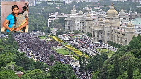 உள்படம்: உயிரிழந்த உடுமலை இளம் பெண் காமாட்சி.