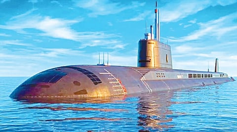 ‘டி கிராசே’ நீர்மூழ்கி கப்பலின் வரைபடம்.