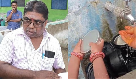 எடப்பாடியில் அரசு நடுநிலைப்பள்ளியில் மாணவிகள் டிபன் பாக்ஸை கழுவும் வீடியோ வைரலான நிலையில் தலைமையாசிரியர் பணியிட மாற்றம் செய்யப்பட்டார.