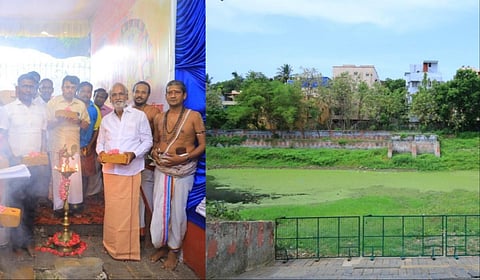 சென்னை அயனாவரம், காசி விஸ்வநாதர் கோயில் குளத்தின் சீரமைப்பு பணிகளை அமைச்சர் சேகர்பாபு தொடங்கிவைத்தார்