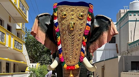 அருப்புக்கோட்டை அஷ்டலிங்க ஆதிசேஷ செல்வ விநாயகர் மற்றும் அஷ்டபுஜ ஆதிசேஷ வராகி அம்மன் கோயிலுக்கு வழங்கப்பட்டு உள்ள இயந்திர யானை.