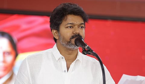 சென்னையை அடுத்த பனையூரில் நடந்த தவெக செயற்குழுக் கூட்டத்தில் கட்சியின் தலைவர் விஜய் பேசினார்