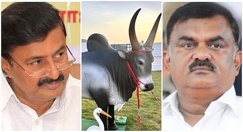 காங்கயம் காளை சிலைக்கு கட்டை போடுவது யார்? - திகுதிகுக்கும் திருப்பூர் அரசியல்!