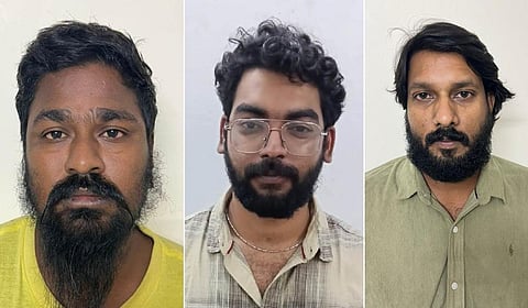 கைதான மூவர்.