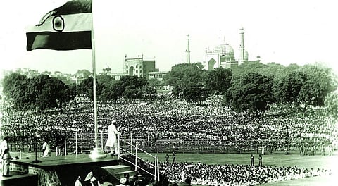 டெல்லி செங்கோட்டையில் பிரதமர் நேருவின் சுதந்திர தின உரை