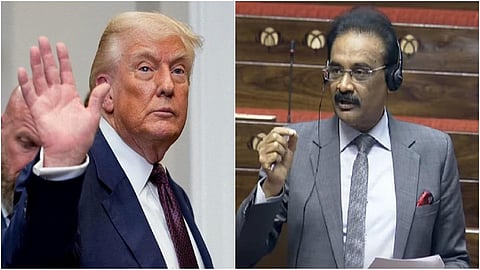 அமெரிக்க அதிபர் ட்ரம்ப் மற்றும் மாநிலங்களவை உறுப்பினர் அசோக் குமார் மிட்டல்