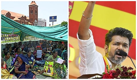 தூய்மைப் பணியாளர்கள் உடன் பனையூரில் விஜய் சந்திப்பு - போராட்டத்துக்கு ஆதரவு