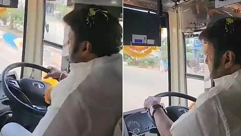 அரசு விழாவில் பேருந்து ஓட்டிய பாலகிருஷ்ணா!