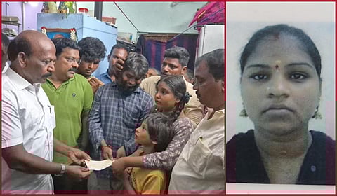 சென்னையில் மின்சாரம் பாய்ந்து உயிரிழந்த தூய்மைப் பணியாளர் வரலட்சுமி குடும்பத்துக்கு ரூ.20 லட்சம் வழங்கல்