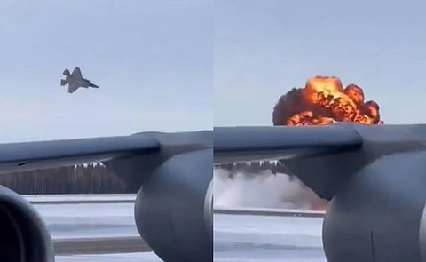 அமெரிக்க விமானப்படையின் எப்-35 ரக விமானம் விபத்து: கடும் குளிரால் சக்கரம் கீழ் இறங்கவில்லை