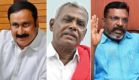 பட்டியலின பணியாளரை திமுகவினர் காலில் விழச் செய்வதுதான் சமூக நீதியா? - தலைவர்கள் கண்டனம்