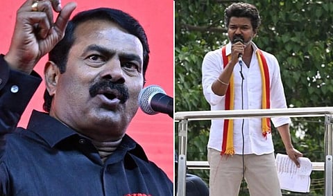 “மக்கள் பிரச்சினைகளை எழுதி வைத்துப் படிப்பது சரியல்ல” - விஜய் மீது சீமான் விமர்சனம்