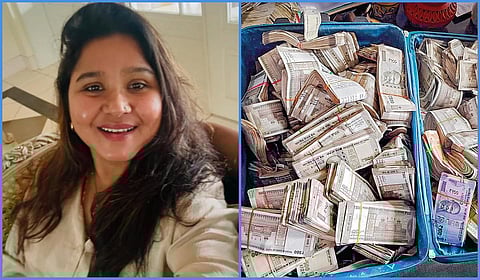 இந்துக்களின் நிலங்களை சட்டவிரோதமாக பிற வகுப்பினருக்கு மாற்றி ஊழலில் ஈடுபட்ட அசாம் சிவில் சர்வீஸ் அதிகாரி நூபூர் போரா. (அடுத்த படம்) அவரது வீட்டில் கைப்பற்றப்பட்ட ரூ.1 கோடி ரொக்கம்.