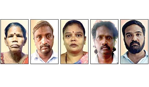 ஆள் மாறாட்டம் மூலம் நிலத்தை அபகரித்ததாக கைது செய்யப்பட்டவர்கள்.