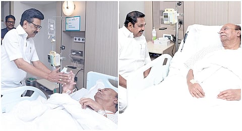 மருத்துவமனையில் சிகிச்சை பெற்றுவரும் பாமக நிறுவனர் ராமதாஸை, முதல்வர் மு.க.ஸ்டாலின், அதிமுக பொதுச்செயலாளர் பழனிசாமி ஆகியோர் நலம் விசாரித்தனர்.