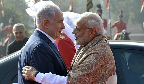 பாதுகாப்புக்கான அமைச்சரவை கூட்டத்தை நிறுத்திவிட்டு பிரதமர் மோடியுடன் நெதன்யாகு பேச்சு