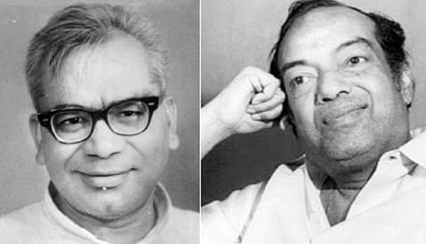 இடது: ராம் மனோகர் லோகியா | வலது: கவிஞர் கண்ணதாசன்