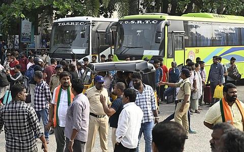 பி.சி.க்கு 42 சதவீத இடஒதுக்கீடு கேட்டு தெலங்கானாவில் பந்த்