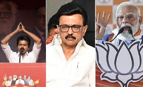 திமுக மீது பாய்ச்சல்... பாஜக பற்றி கப்சிப்! - விஜய் சொல்ல வருவது என்ன?