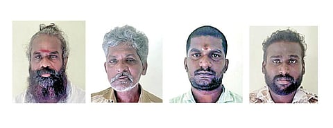 ஆயுள் தண்டனை விதிக்கப்பட்ட பரம்பை பாலா, வேலுச்சாமி, திருமுருகன், கருணாகரன்.