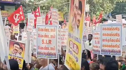 எஸ்ஐஆர் ஆர்ப்பாட்டத்தை புறக்கணித்த காங்கிரஸ்! - புதுக்கோட்டை திமுக கூட்டணியில் புழுக்கம்